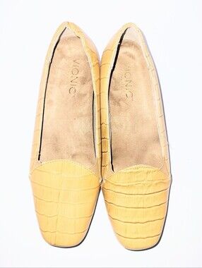Vionic Dolores Tan Croco Leather Orthopedic Loafer Slip On Flats Size 7